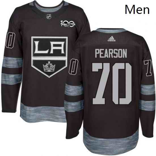 Mens Adidas Los Angeles Kings 70 Tanner Pearson Authentic Black 1917 2017 100th Anniversary NHL Jersey